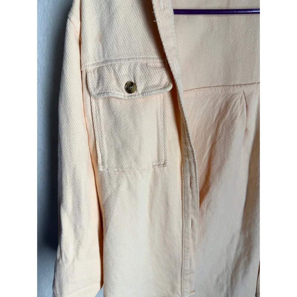 Zara Kids Peach Textured Button Down Shirt Jacket Shacket Size 13-14 164cm